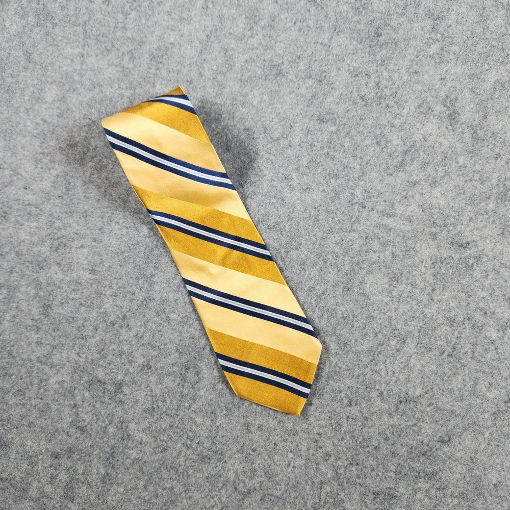 Brooks Brothers 346 Men's Pure Silk Tie Gold Stripe Made in the USA